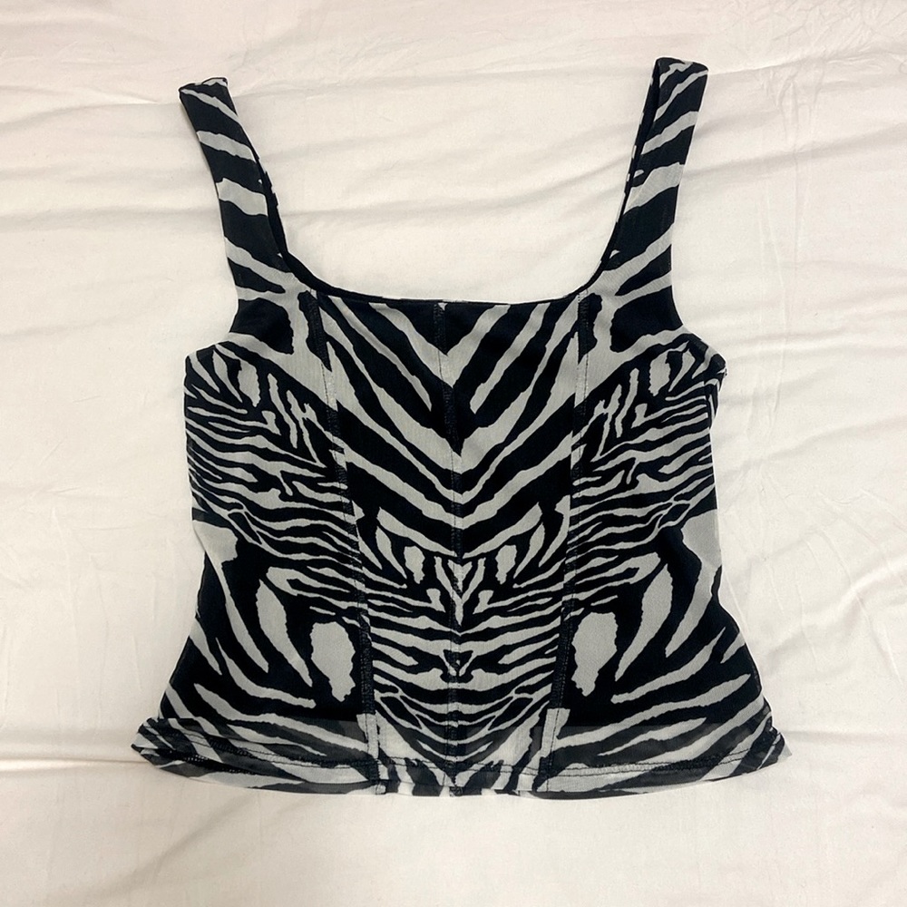 AFRM NWOT Zebra Corset Top